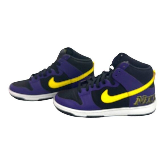 Nike Dunk High Premium EMB Lakers Court Purple DH0642-001 Lebron AD 9.5 - Picture 7 of 13